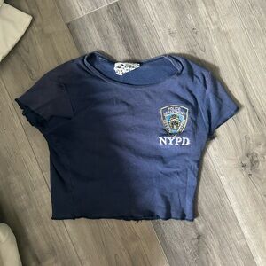 Y2K NYPD Navy Blue Crop Top